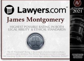 AV Preeminent rating from Martindale-Hubbell, James Montgomery